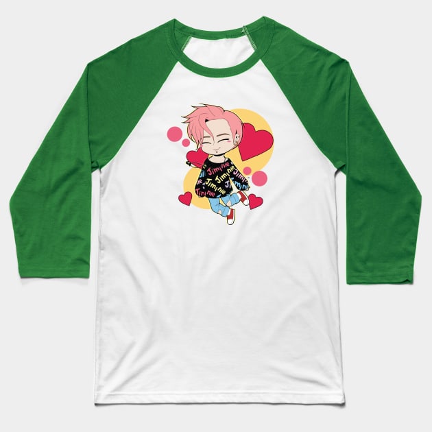 You Never Walk Alone Chibi Jimin Baseball T-Shirt by DaphInteresting